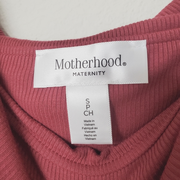 Motherhood Maternity Off The Shoulder Rib Knit Maxi Dress Rose Small - Picture 6 of 11